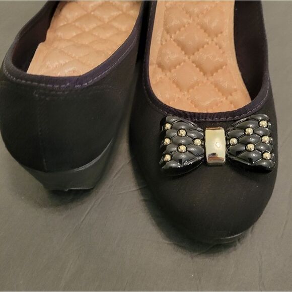 BLACK MOLECA LOW WEDGE STYLE FLAT SHOES - Picture 11 of 16